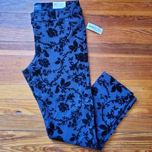 NWT Old Navy Size 10 floral velvet Ankle dress pants